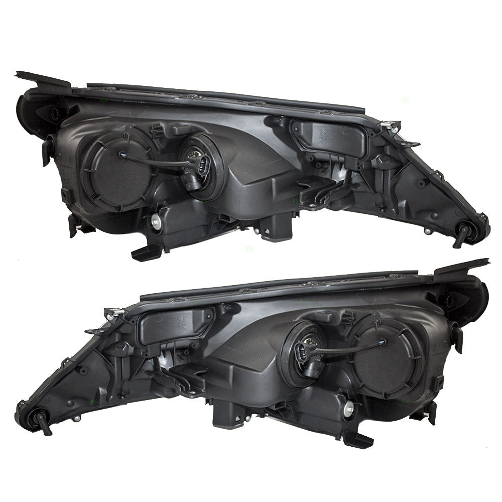 Brock Replacement Pair Set Combination Halogen Headlights Headlamps Compatible with 13-15 RAV4 81150-0R042 81110-0R042