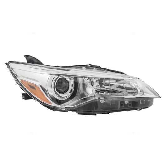 Brock Replacement Passengers Halogen Headlight Headlamp with Chrome Housing Compatible with Camry & Hybrid 81110-06D90