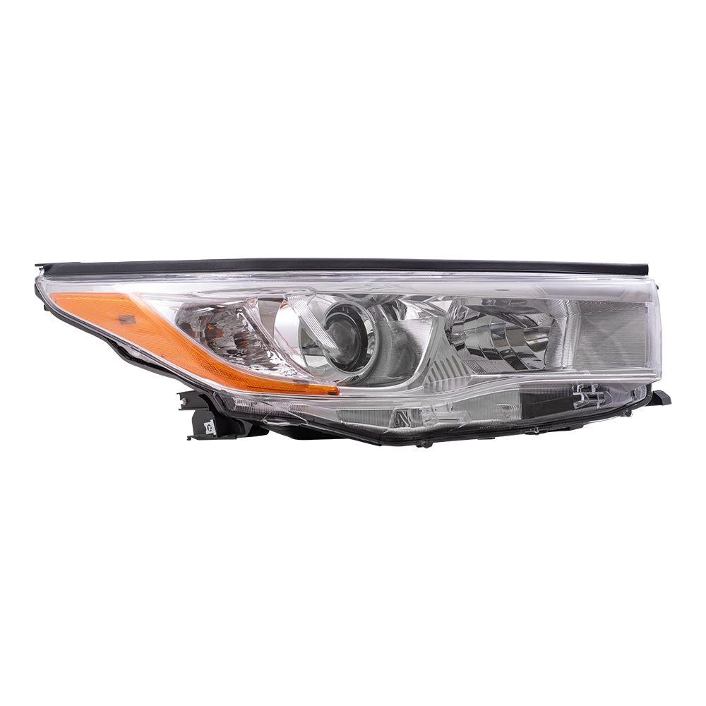 Brock Replacement Passengers Headlight Headlamp Lens Compatible with Highlander & Hybrid 81110-0E180 114-60268AR