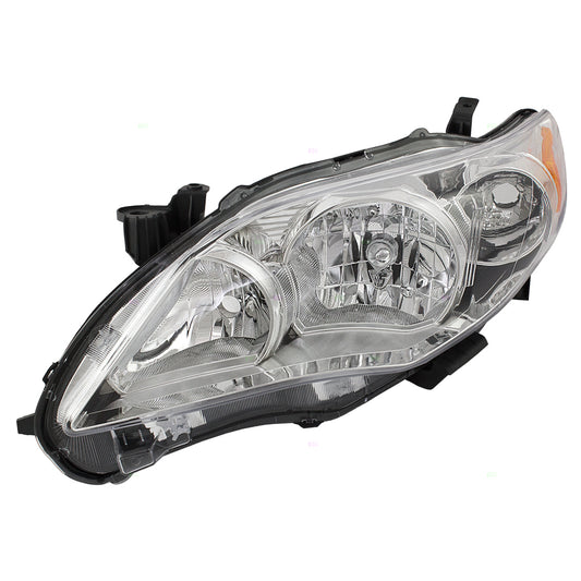 Brock Replacement Drivers Headlight Headlamp Lens w/ Chrome Housing Unit Compatible with Corolla 81170-12F10