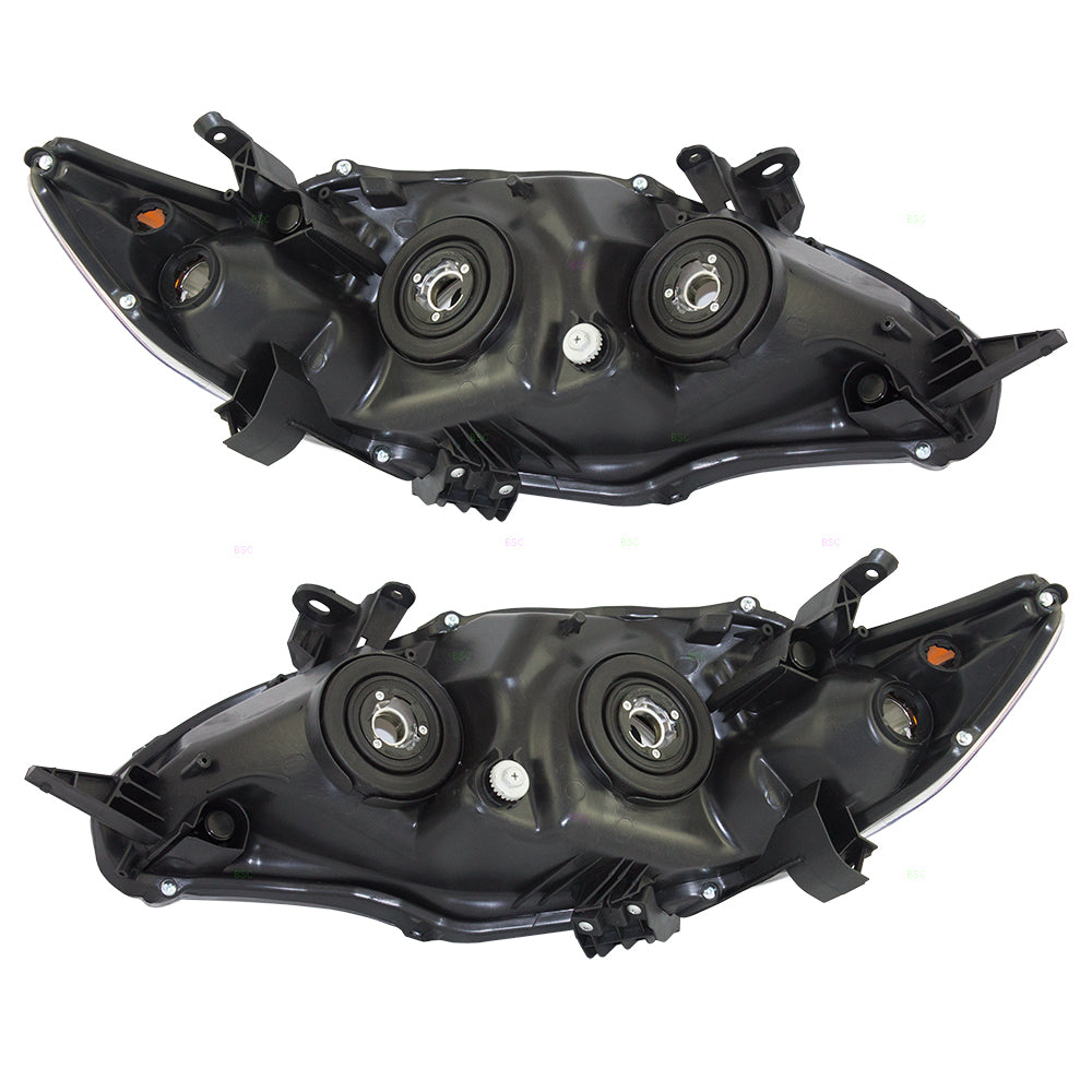 Brock Replacement Pair Set Headlights Headlamps w/ Chrome Housing Units Compatible with Corolla 81170-12F10 81130-12F10