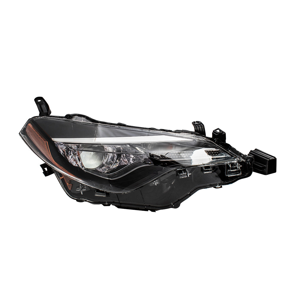 Brock Replacement Passengers Headlight Headlamp w/ Integrated LED Daytime Running Light Compatible with 17-19 Corolla 8111002M70