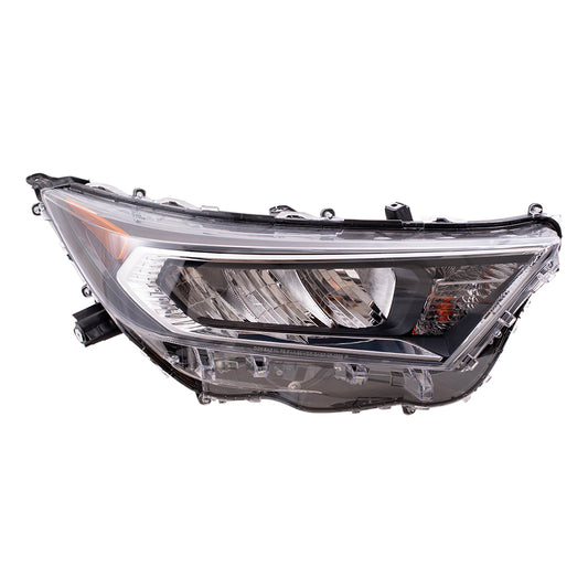 Brock Replacement Passenger Side LED Combination Headlight Assembly with Chrome Bezel Compatible with 2019-2020 Rav4 North America Built ONLY, Excluding LE