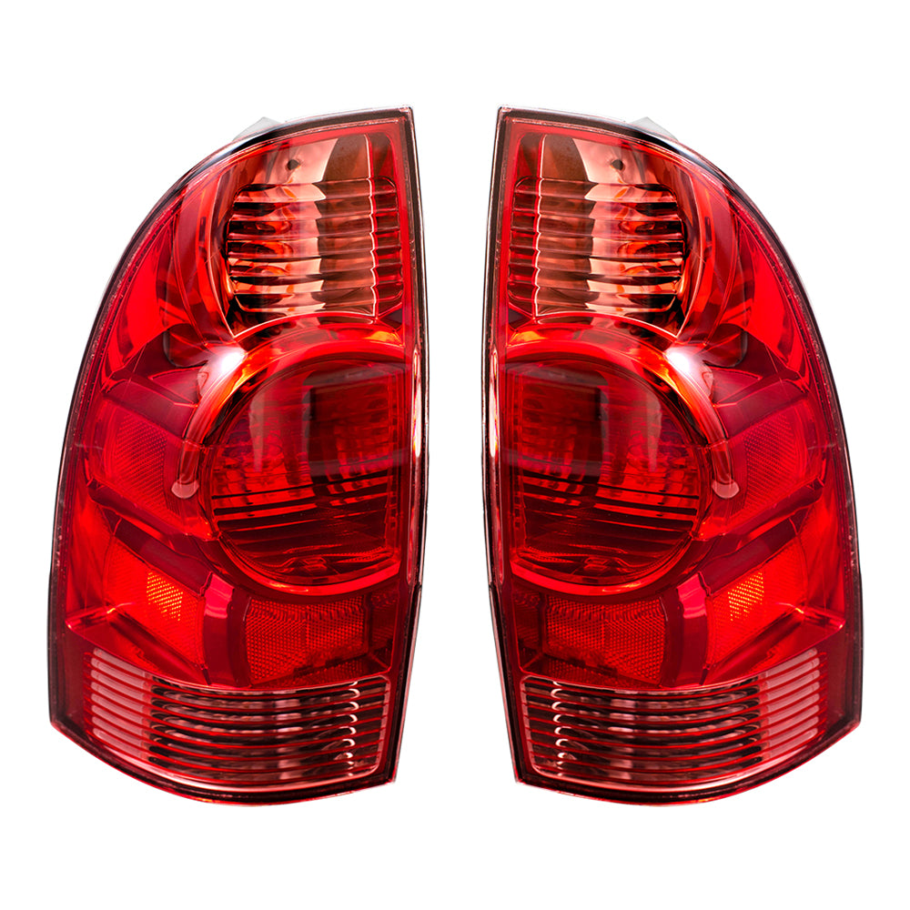 Brock Replacement Driver and Passenger Tail Lights Compatible with 05-15 Pickup Truck 8156004150 8155004150