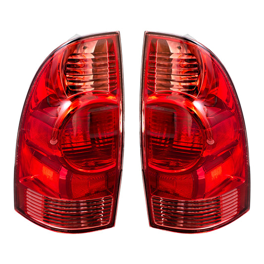 Brock Replacement Driver and Passenger Tail Lights Compatible with 05-15 Pickup Truck 8156004150 8155004150