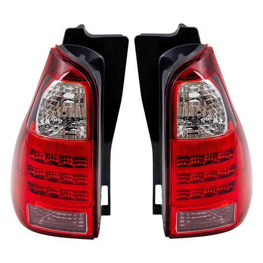 Brock Replacement Driver and Passenger Taillights Tail Lamps Compatible with 06-09 SUV 81561-35280 81551-35320