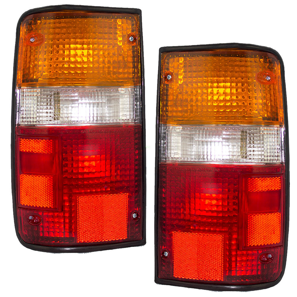 Brock Replacement Driver and Passenger Taillights Tail Lamps Compatible with 89-95 Pickup Truck 8156089166 8155089166