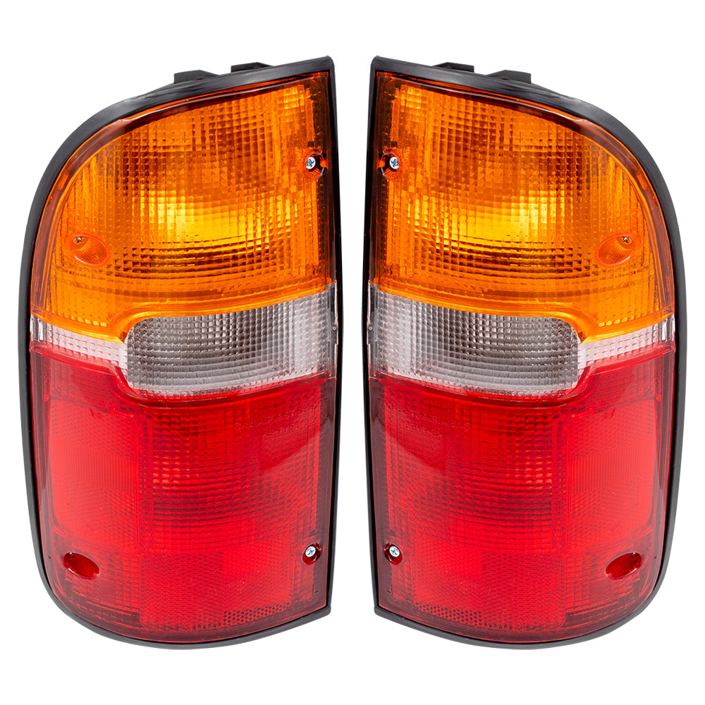 Brock Replacement Driver and Passenger Taillights Tail Lamps Compatible with 95-00 Tacoma Pickup Truck 81560-04030 81550-04030