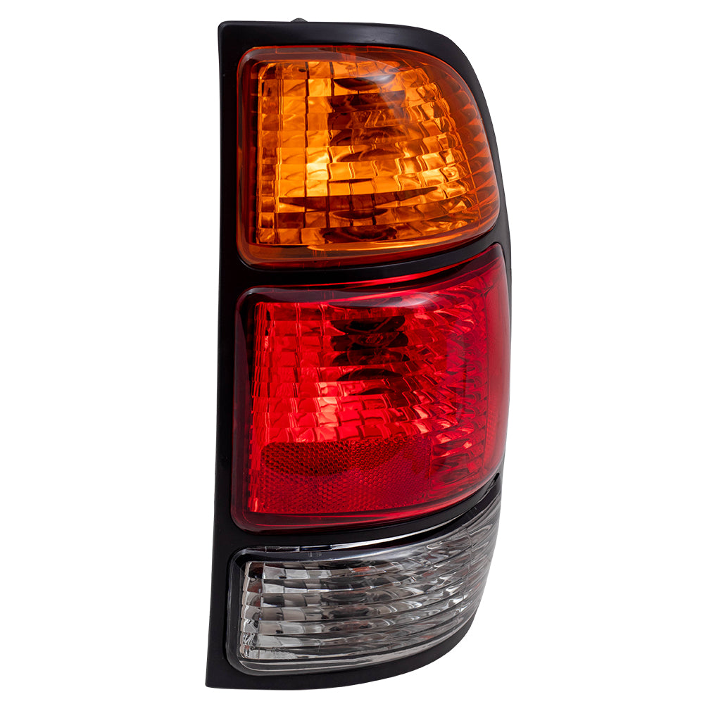 Brock Replacement Driver and Passenger Taillights Tail Lamps with Amber-Red-Clear Lens Compatible with 2000-2006 Tundra Pickup Truck 815610C010 815510C010