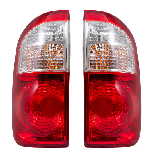 Brock Replacement Driver and Passenger Side Tail Light Assembly Set Compatible with 04-06 Tundra Double Cab with Standard Bed