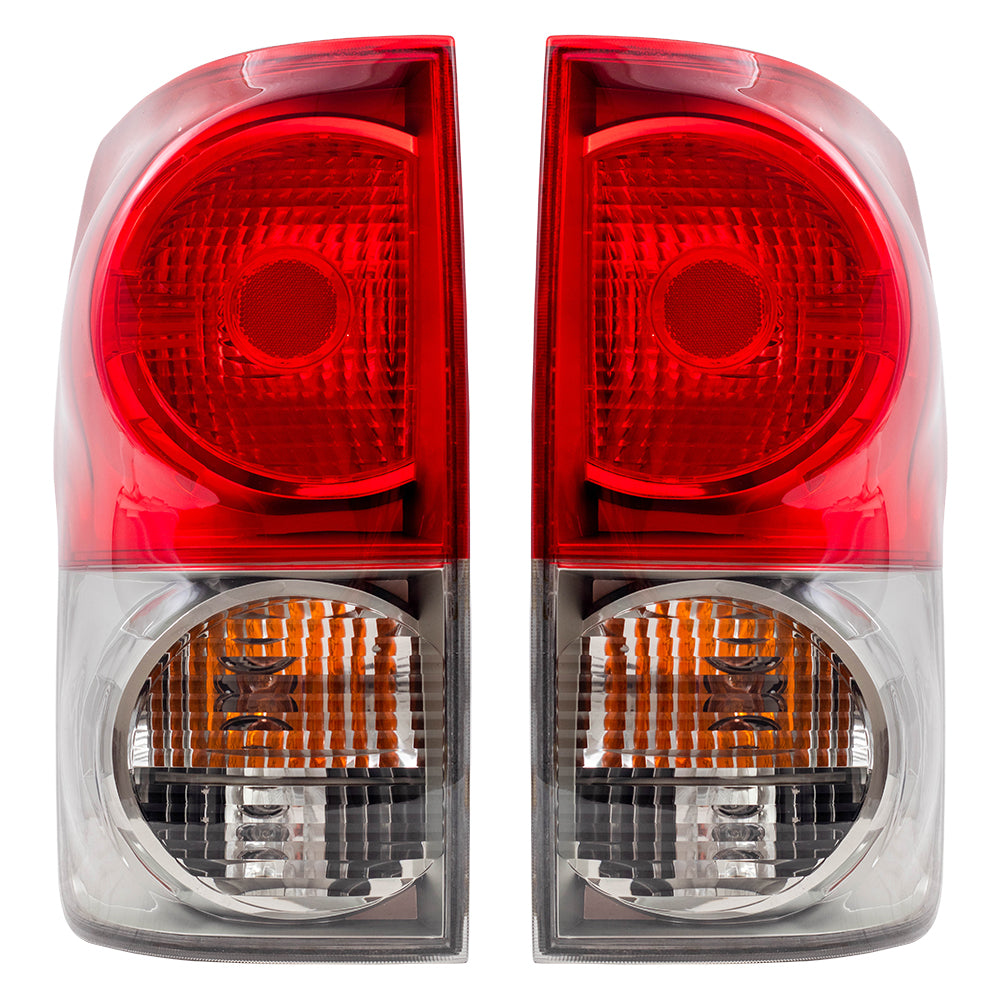 Brock Replacement Driver and Passenger Taillights Tail Lamps Compatible with 2007-2009 Tundra Pickup Truck 81560-0C070 81550-0C070