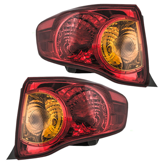 Brock Replacement Driver and Passenger Taillights Quarter Panel Mounted Tail Lamps Compatible with 09-10 Corolla 8156002460 8155002460