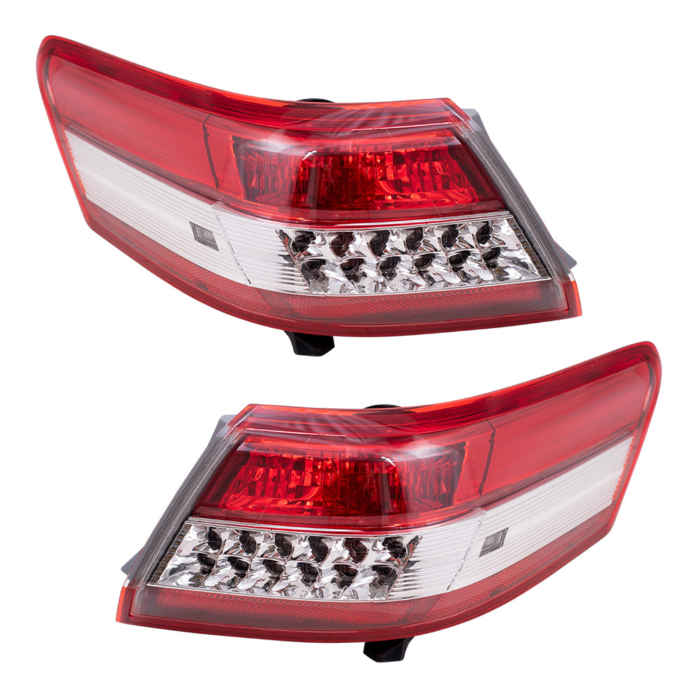 Brock Replacement Driver and Passenger Taillights Quarter Panel Mounted Tail Lamps Compatible with 10-11 Camry 8156133520 8155006340