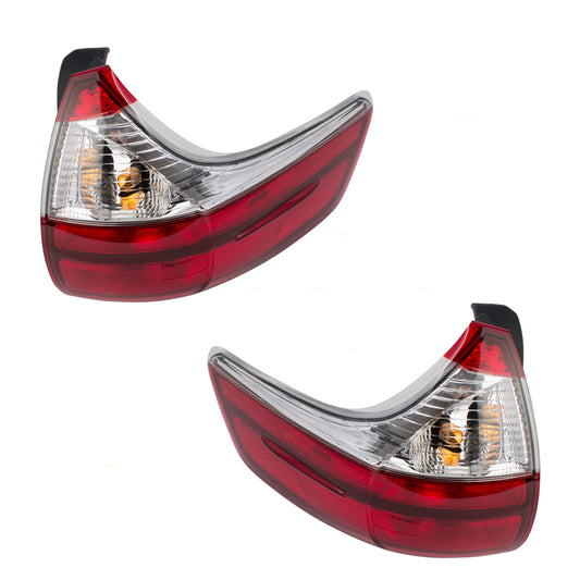 Brock Replacement Driver and Passenger Tail Lights Quarter Mounted Compatible with 2015-2019 Toyota Sienna EXCEPT SE