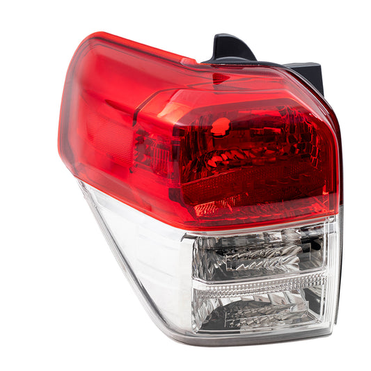 Brock Replacement Driver Tail Light with Chrome Bezel Compatible with 10-13 4Runner