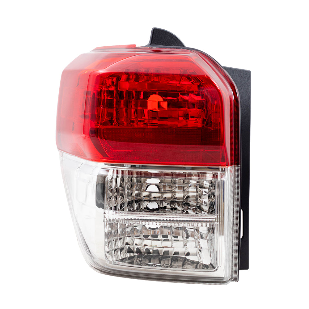 Brock Replacement Driver Tail Light with Chrome Bezel Compatible with 10-13 4Runner