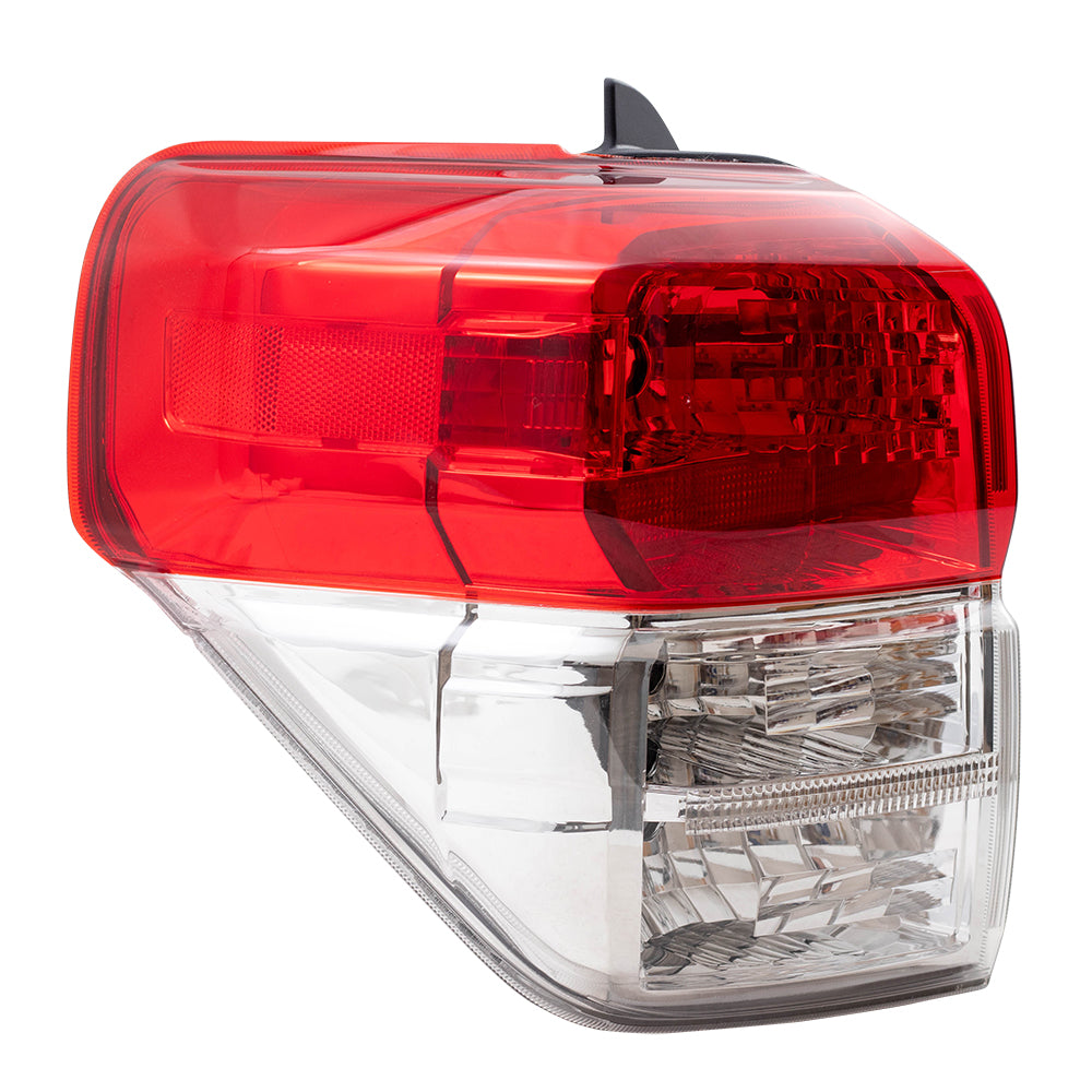 Brock Replacement Driver Tail Light with Chrome Bezel Compatible with 10-13 4Runner