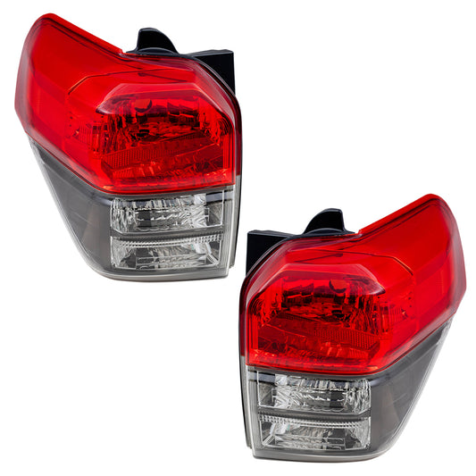 Brock Replacement Pair Tail Lights with Smoked Bezels Compatible with 10-13 4Runner