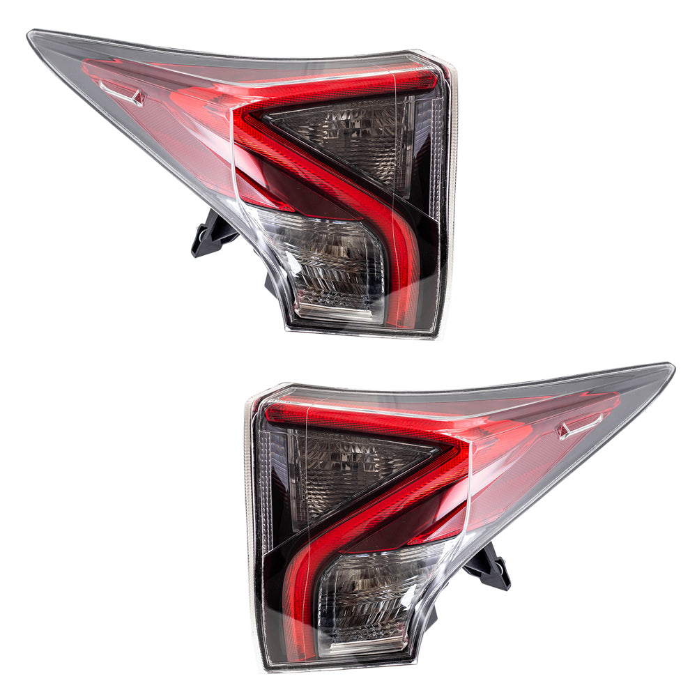 Brock Replacement Driver and Passenger Tail Lights Compatible with 2016-2018 Prius