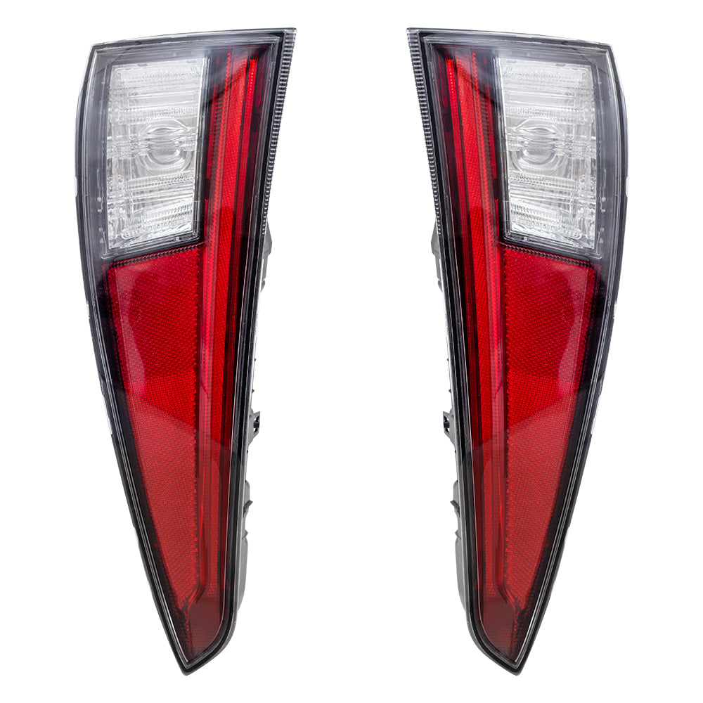 Brock Replacement Pair Tail Lights Bumper Mounted Compatible with 2016-2018 Prius