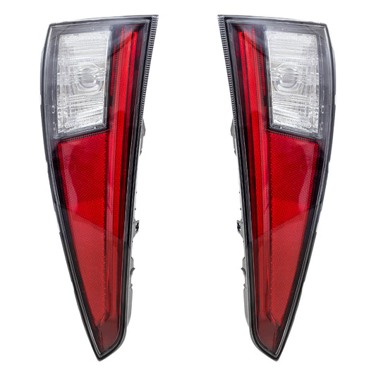 Brock Replacement Pair Tail Lights Bumper Mounted Compatible with 2016-2018 Prius