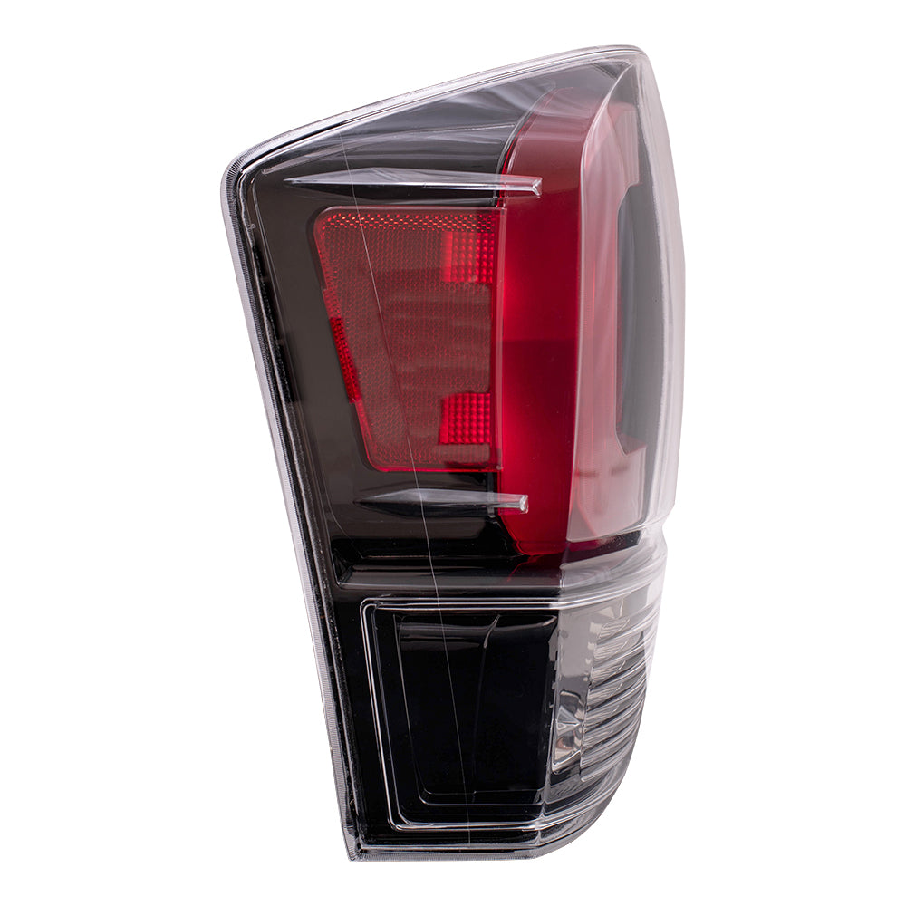 Brock Aftermarket Replacement Driver Left Combination Tail Light Assembly With Black Bezel Compatible With 2017-2019 Toyota Tacoma