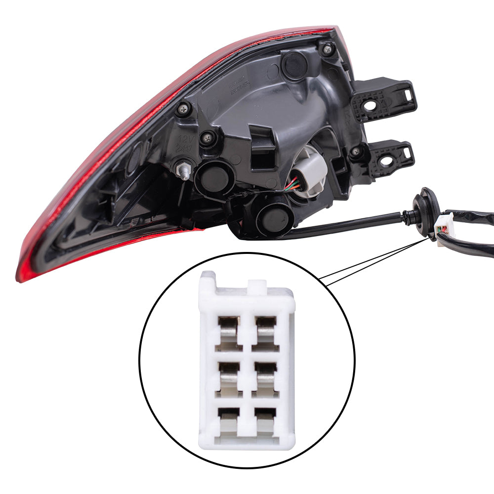 Brock Replacement Passenger Side Tail Light Assembly Quarter Mounted Compatible with 2019-2021 Avalon TRD/XLE/XSE & 2019-2021 Avalon Hybrid XLE/XSE