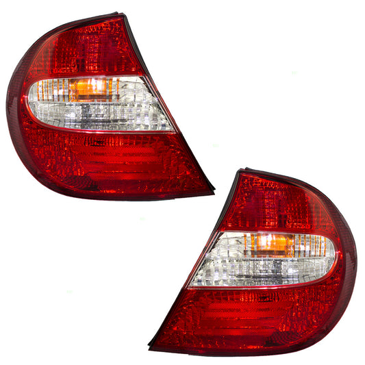 Brock Replacement Driver and Passenger Taillights Tail Lamps Compatible with 02-04 Camry 81560-AA050 81550-AA050