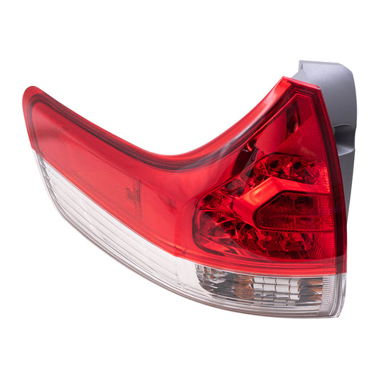 Brock Aftermarket Replacement Driver Left Combination Tail Light Assembly Body Mounted Compatible with 2011-2014 Toyota Sienna EXCEPT SE