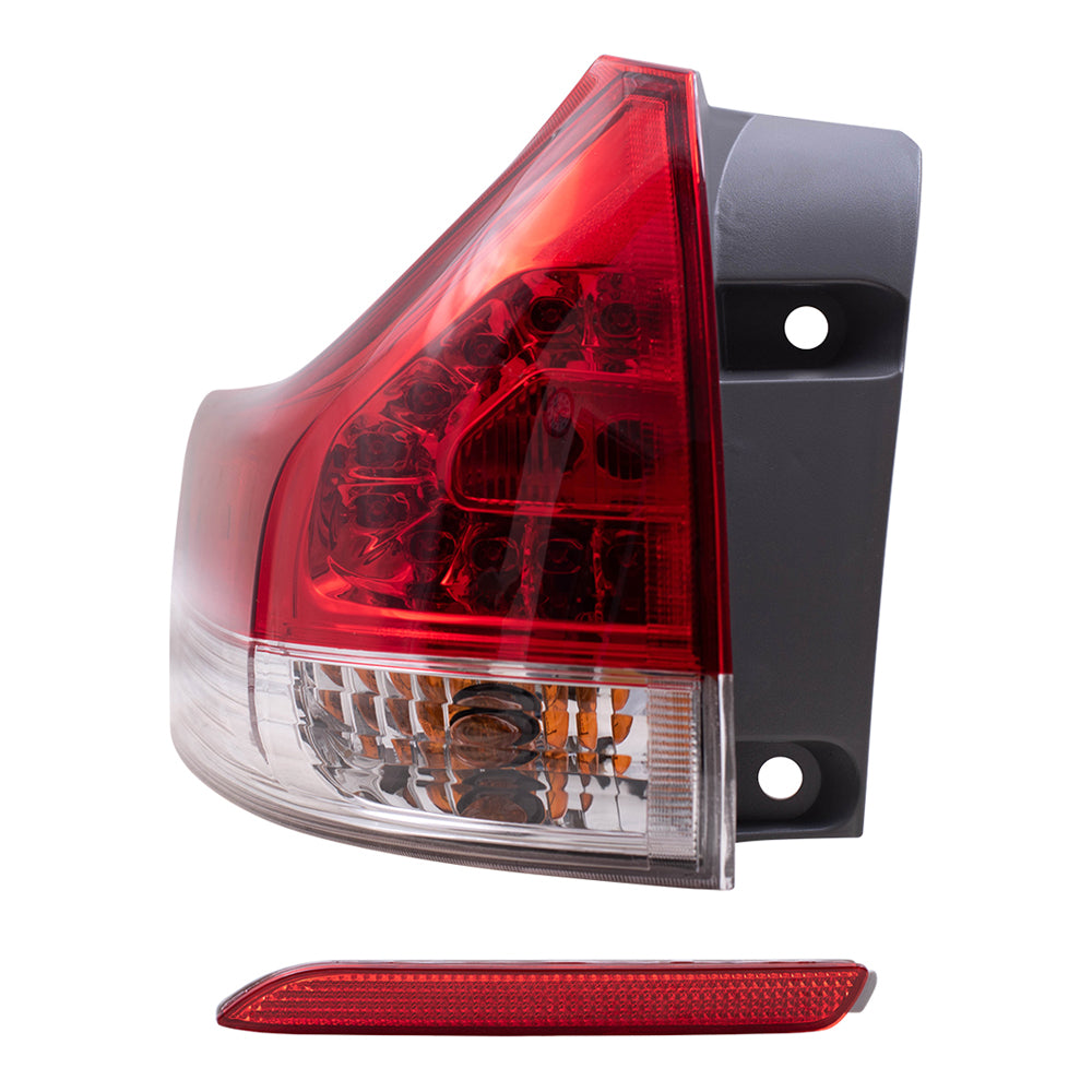 Brock Aftermarket Replacement Part Driver Side Tail Light Assembly Quarter Mounted & Rear Bumper Reflector Compatible with Toyota 2011-2014 Toyota Sienna EXCEPT SE