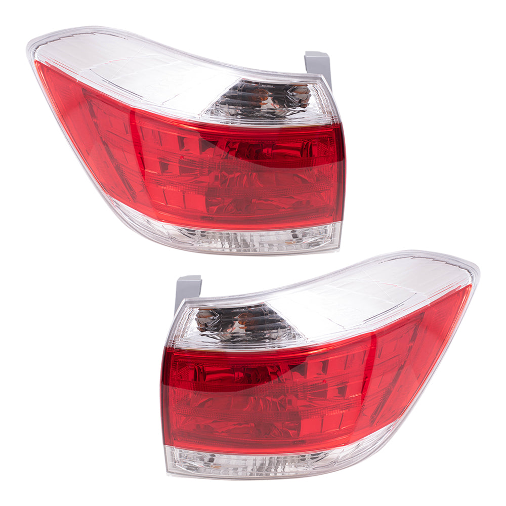 Brock Replacement Driver and Passenger Taillights Tail Lamps Compatible with 11-13 SUV 81560-0E070 81550-0E070