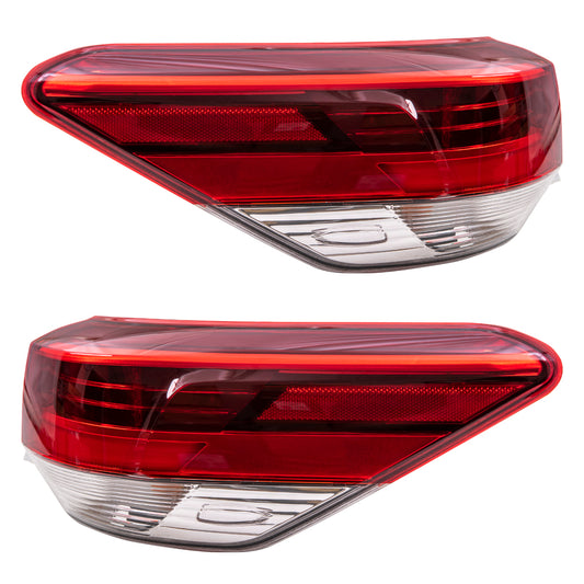 Brock Replacement Driver and Passenger Side Tail Light Assemblies Quarter Mounted Compatible with 2017 Toyota Highlander/ 2017 Highlander Hybrid