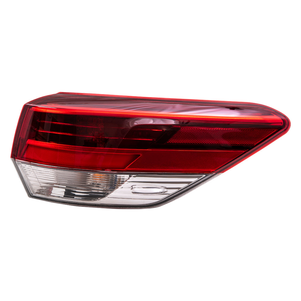 Brock Replacement Passenger Side Tail Light Assembly Quarter Mounted Compatible with 2017 Toyota Highlander/ 2017 Highlander Hybrid