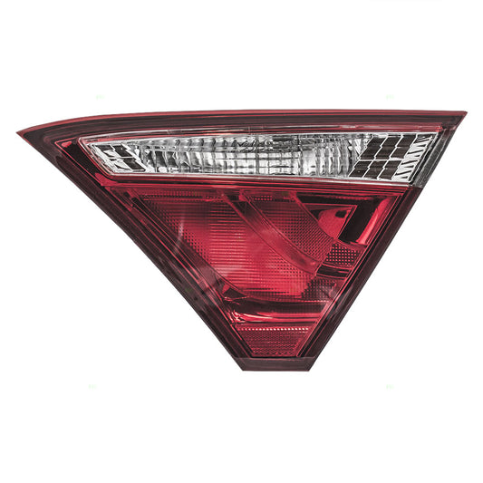 Brock Replacement Passengers Taillight Tail Lamp Lid Mounted Red w/ Clear Lens Compatible with 15-17 Camry & Hybrid 81580-06410