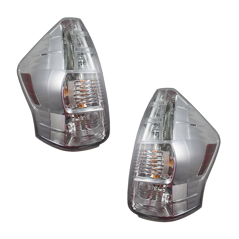 Brock Replacement Pair Set Taillights Tail Lamps Compatible with 12-14 Prius V 81561-47160 81551-47160