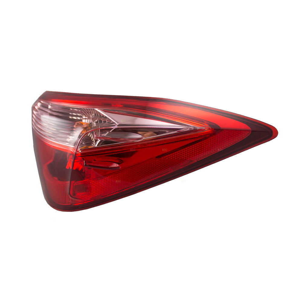 Brock Replacement Passengers Taillight Red w/ Clear Quarter Panel Mounted Lens Compatible with 17-19 Corolla 81550-02B00 TO2805130