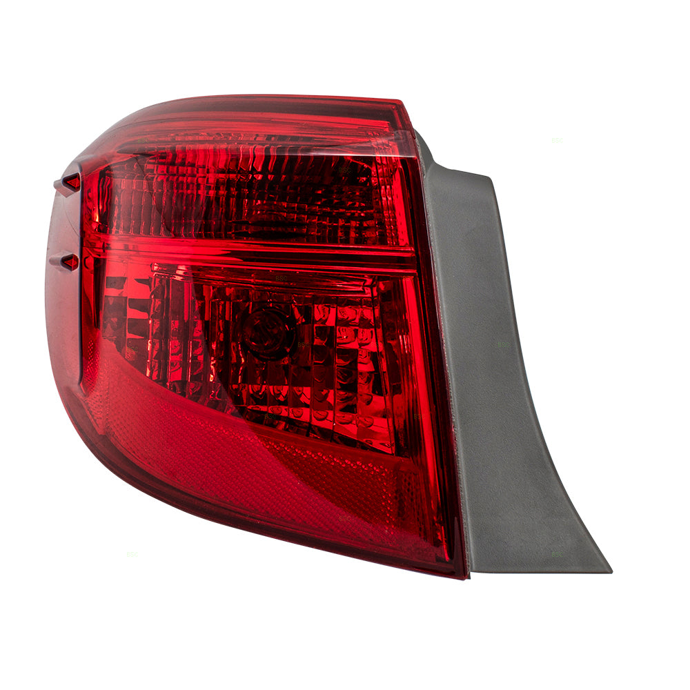 Brock Replacement Drivers Tail Light w/ LED Reverse Lamp Red Lens Compatible with 17-19 Corolla 8156002B10