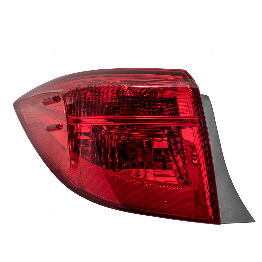 Brock Replacement Pair Set Tail Lights Left + Right Red w/ Reverse LED Lamps Compatible with 17-19 Corolla 8156002B10 8155002B10