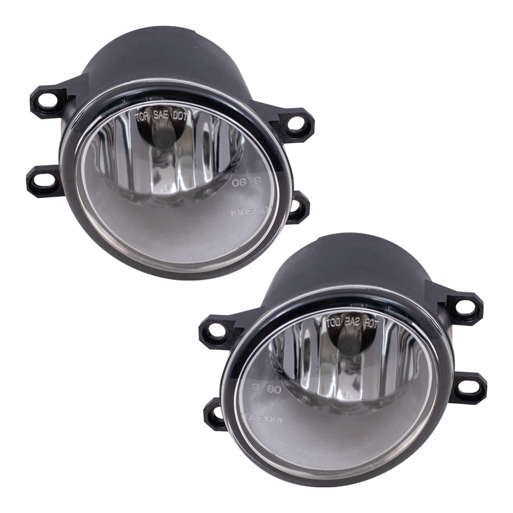 Brock Replacement Driver and Passenger Fog Lights Lamps Compatible with Various Models 81220-0D042 81025-0W020