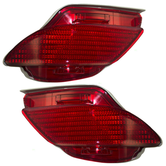 Brock Replacement Pair Set Rear Signal Side Marker Lights Lamps Compatible with 10-15 RX350 RX450h Canada Japan 81490-0E010 81480-0E010