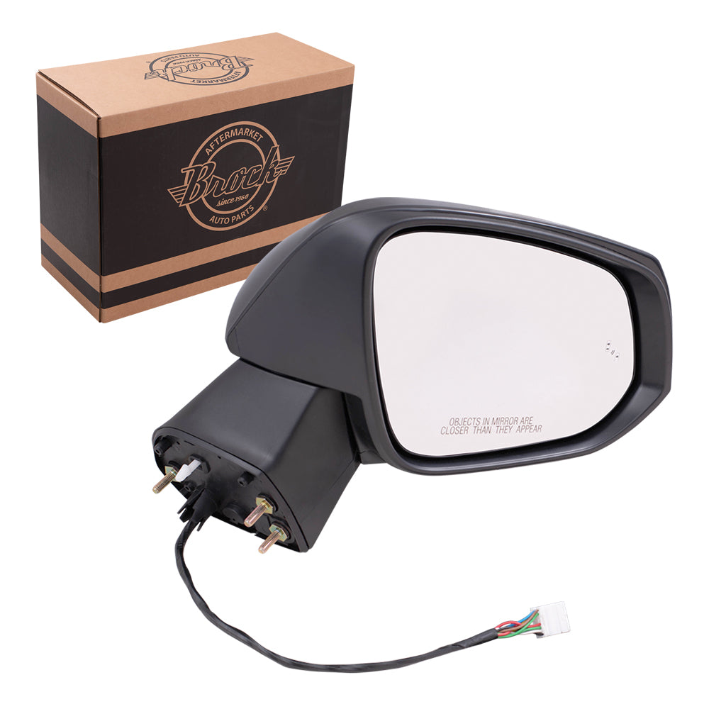 Brock Aftermarket Replacement Part Passenger Side Power Mirror With Heat-Signal-Blind Spot Detection-Puddle Light Compatible with 2019-2021 Toyota RAV4