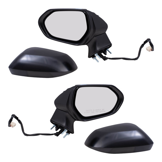 Brock Replacement Driver and Passenger Side Power Mirrors Paint to Match Black with Heat and Signal without Blind Spot Detection Compatible with 2020 Toyota Corolla Sedan JAPAN BUILT