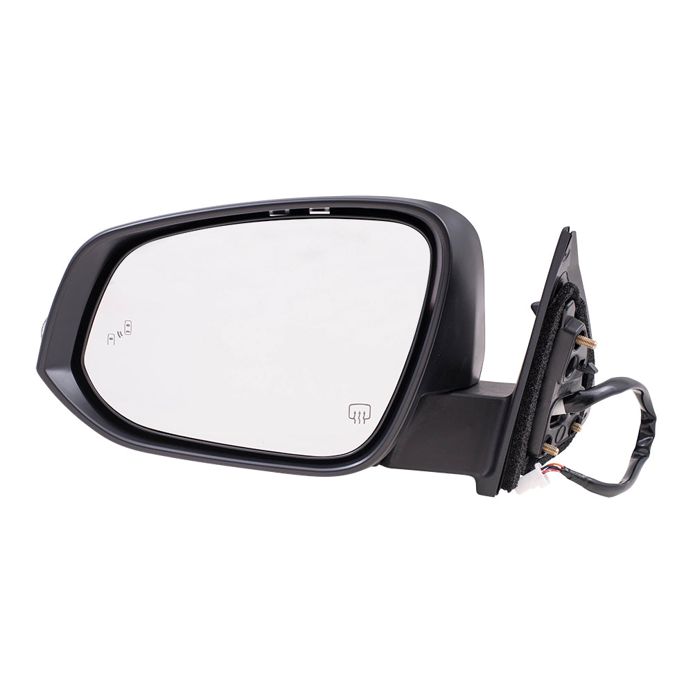 Brock Replacement Driver Side Power Mirror Paint to Match Black with Heat, Signal & Blind Spot Detection Compatible with 2014-2019 Toyota Highlander 2014-2019 Toyota Highlander Hybrid