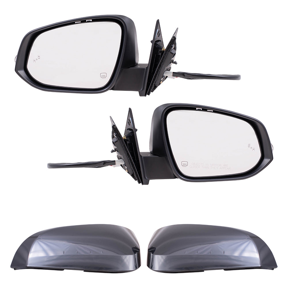 Brock Replacement Driver & Passenger Side Power Mirrors with Heat, Signal, Blind Spot Detection, Memory & Puddle Light Compatible with 2017-2019 Toyota Highlander Limited/Highlander Hybrid Limited