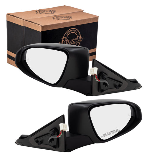 Brock Replacement Pair Power Sde Mirrors Compatible with 16-17 Camry