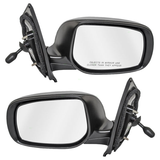 Brock Replacement Driver and Passenger Manual Remote Side View Mirrors Compatible with Yaris Sedan 87940-52780 87910-52800