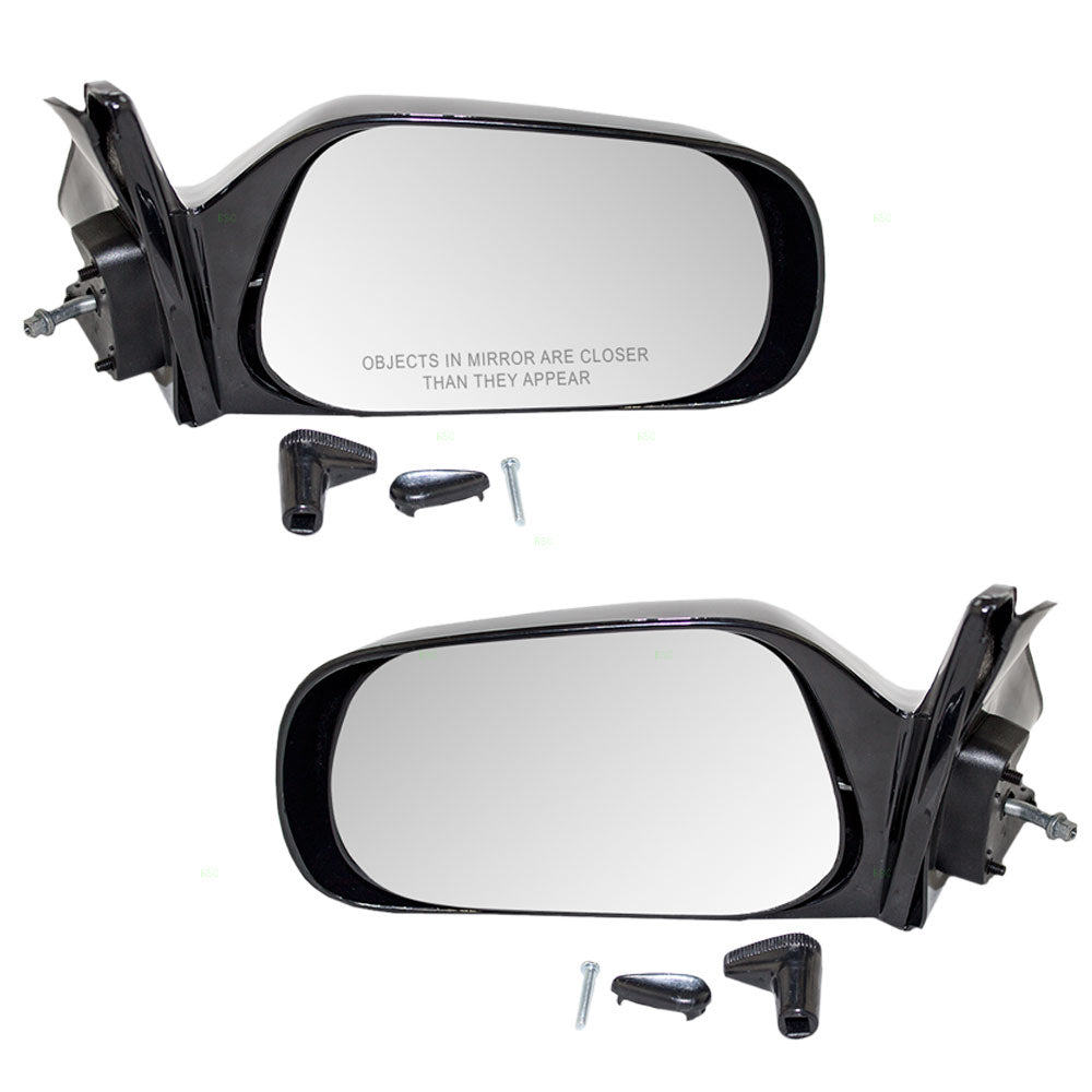 Brock Replacement Driver and Passenger Manual Remote Side View Mirrors Ready-to-Paint Compatible with 88-92 Corolla 89-90 Prizm 87940-1A320 87910-1A240