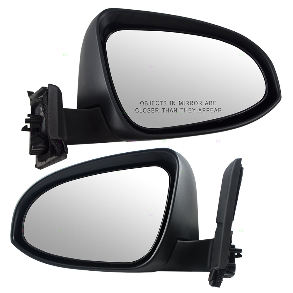 Brock Replacement Pair Set Manual Side View Mirrors w/ Covers Compatible with 2015-2018 Yaris Hatchback 87940-0D560 87915-0D430-C0