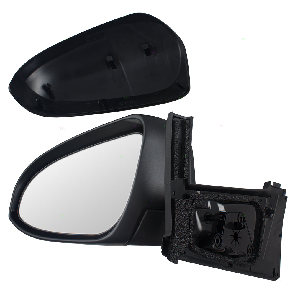 Brock Replacement Drivers Manual Side View Mirror w/ Cover Compatible with 2015-2018 Yaris Hatchback 87945-0D410-C0