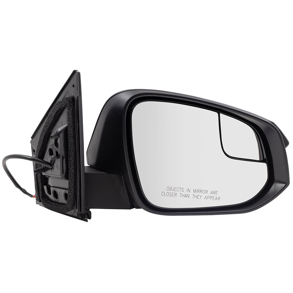 Brock Replacement Power Side View Mirror Passenger Spotter Glass Textured Black Compatible with 2016-2018 RAV4 879100R200 87910-0R200